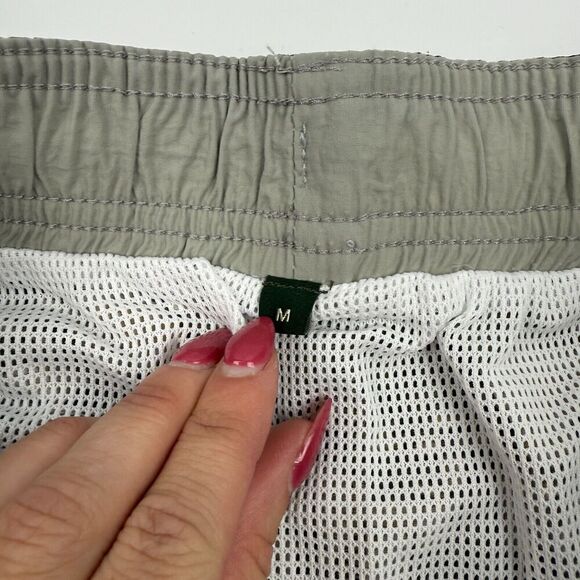 Eddie Bauer Green Floral Swim Trunks Cargo Pockets Drawstring Mesh Lined Sz M - Picture 5 of 10